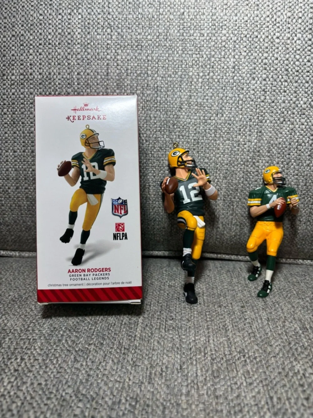 Hallmark Keepsake Green Bay Packers Ornament Set Aaron Rodgers Brett Favre NFL